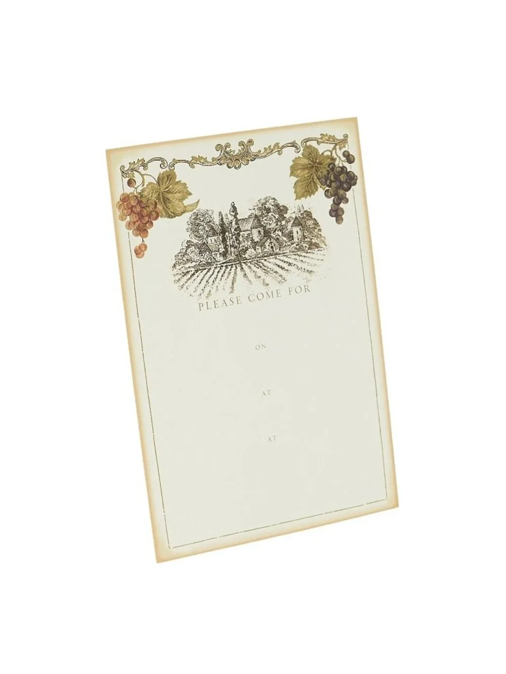 Caspari Invitations Wine Vineyard 16 Total Cards w/ Gold Foil Envelopes -2 Boxes